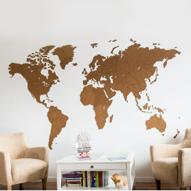 Деревянная карта мира Wall Decoration Brown 90 х 54 см.-2
