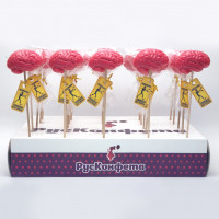 Леденец на палочке со вкусом брусники и мяты Мозги WARNING Zombie Outbreak-2