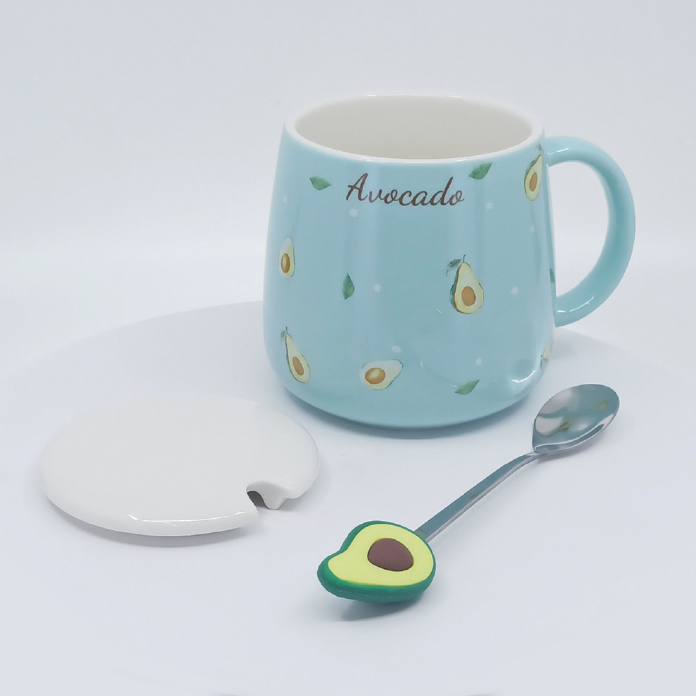 Кружка с крышкой и ложкой Fruit Avo