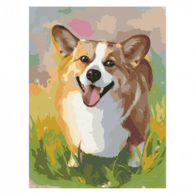 Картина по номерам Счастливый корги