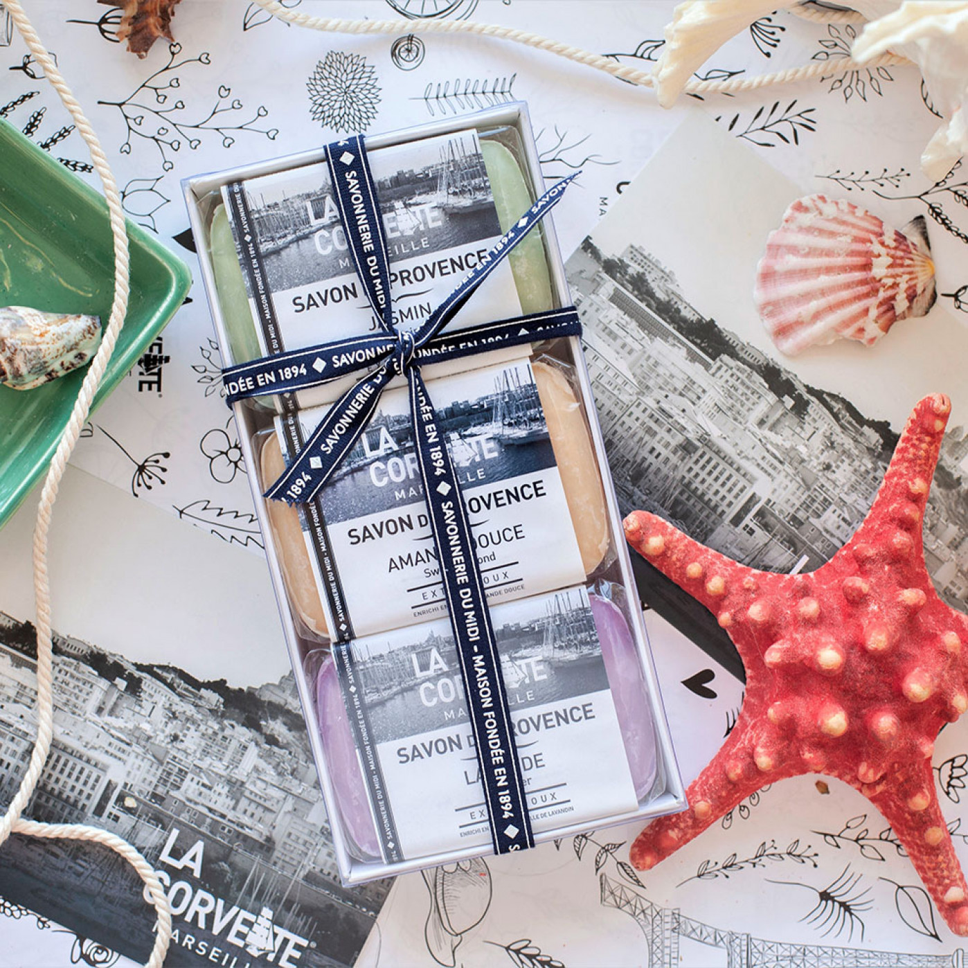 Набор La Corvette Прованское трио Цветок Апельсина/ Жимолость/ Мед 3 х 100 гр.