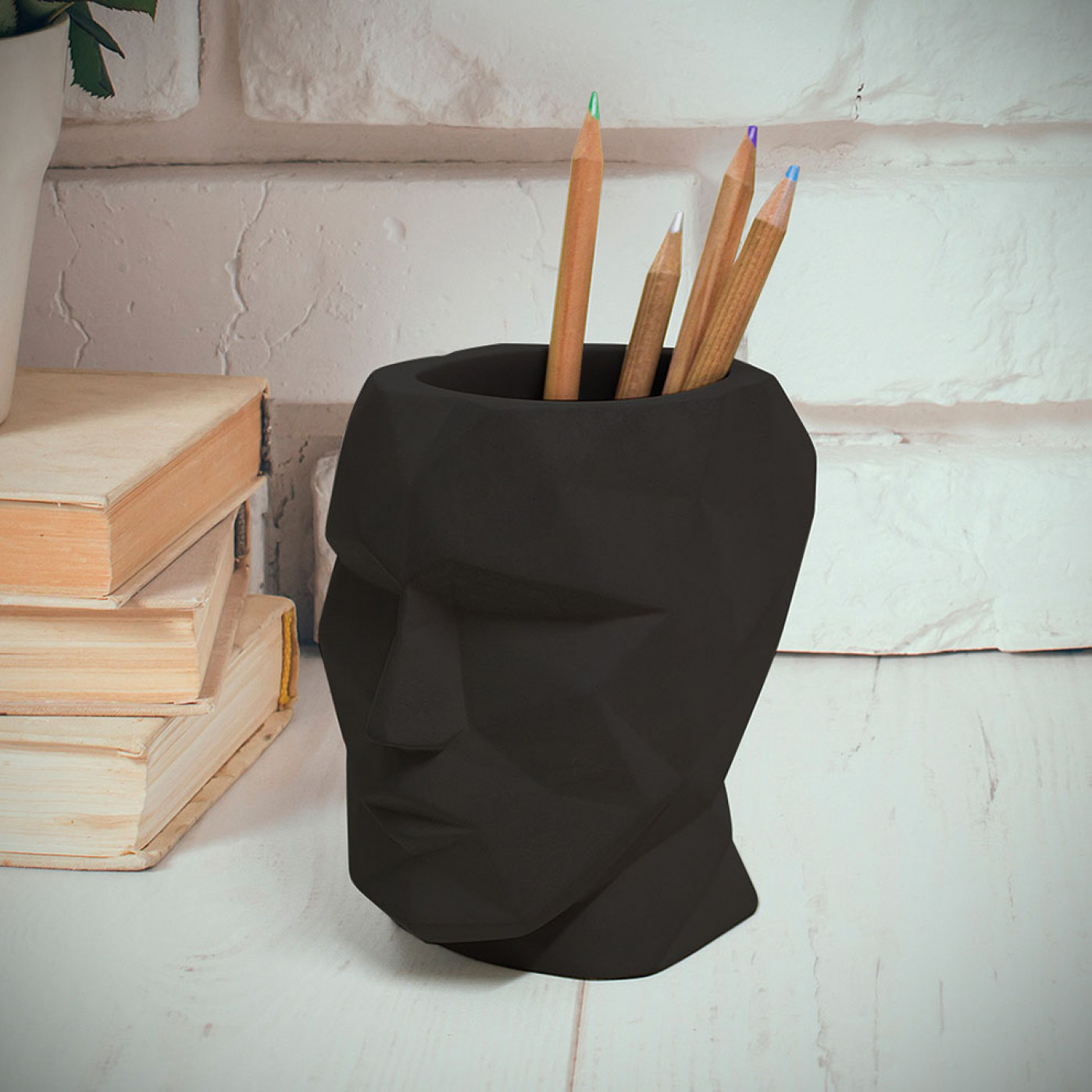 Подставка для канцелярских принадлежностей The Head черный Подставка для канцелярских принадлежностей The Head черный