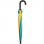 Механический зонт-трость Спектр бирюзовый с желтым