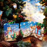 Шоколадная мини-открытка С Новым Годом Тигр с подарком
