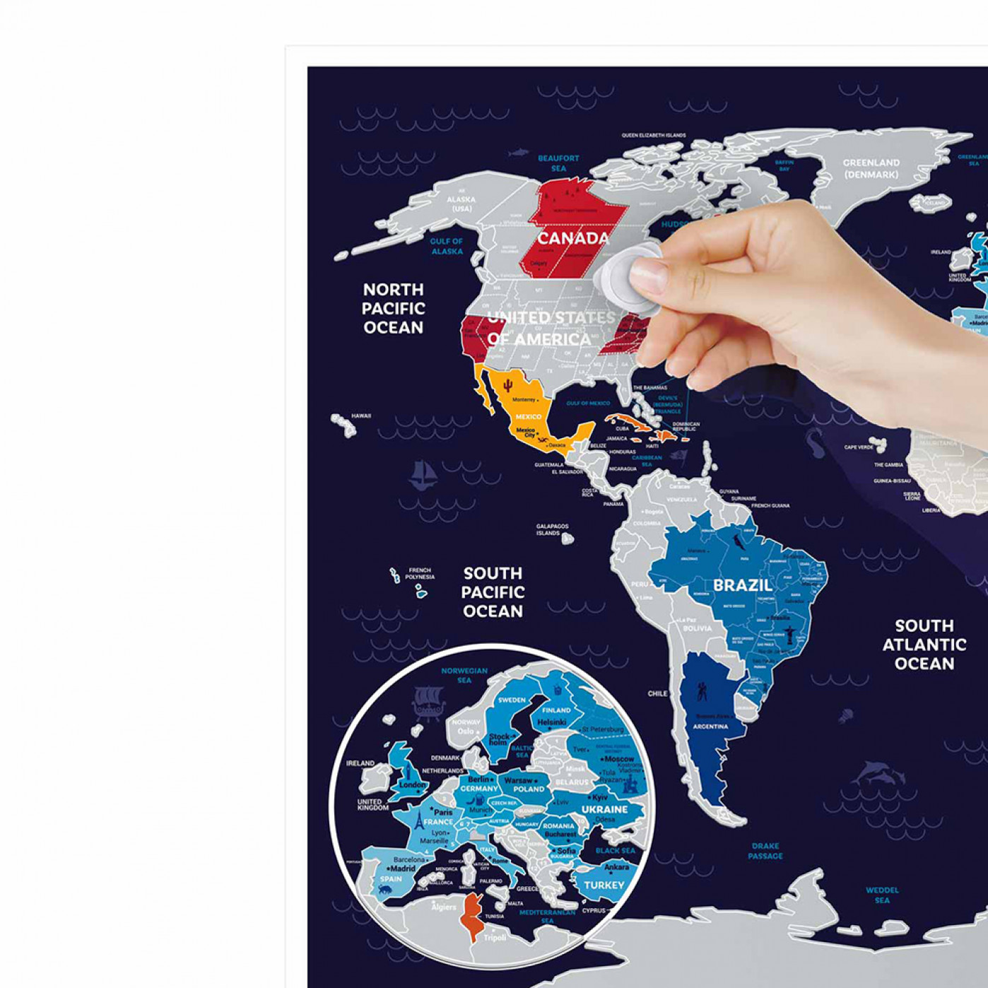Скретч карта мира Travel Map Holiday