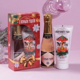 Подарочный набор С Новым годом гель для душа и мерцающее молочко 