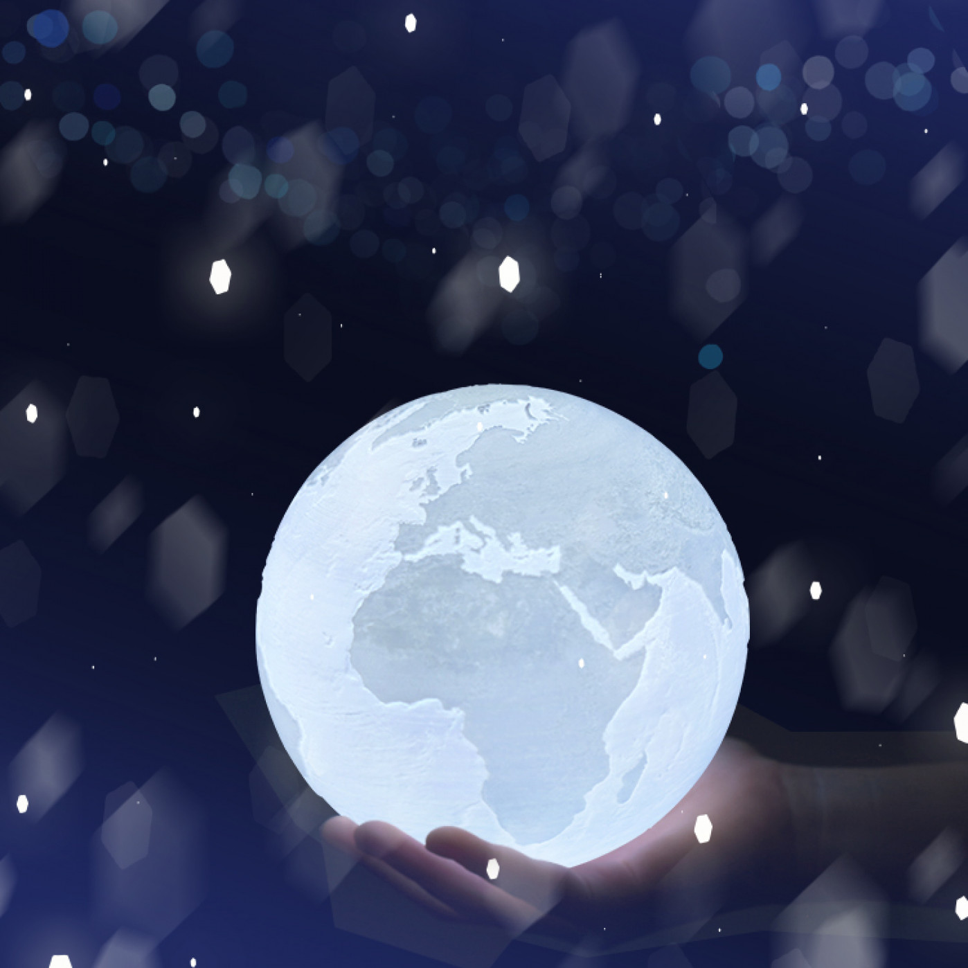 Сенсорный светильник на аккумуляторе Земля с пультом ДУ 10 см.