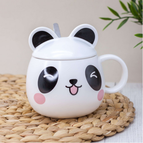 

Кружка с крышкой и ложкой Panda