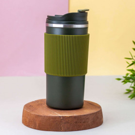 Стильная термокружка Relief зеленая