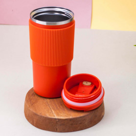 Стильная термокружка Relief красная-2