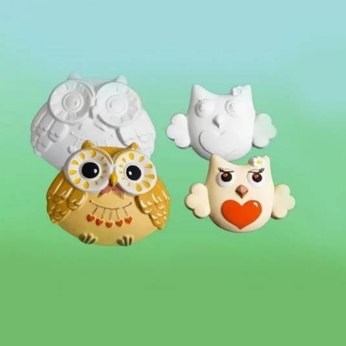 Набор фигурок для раскраски Совята 4 шт.