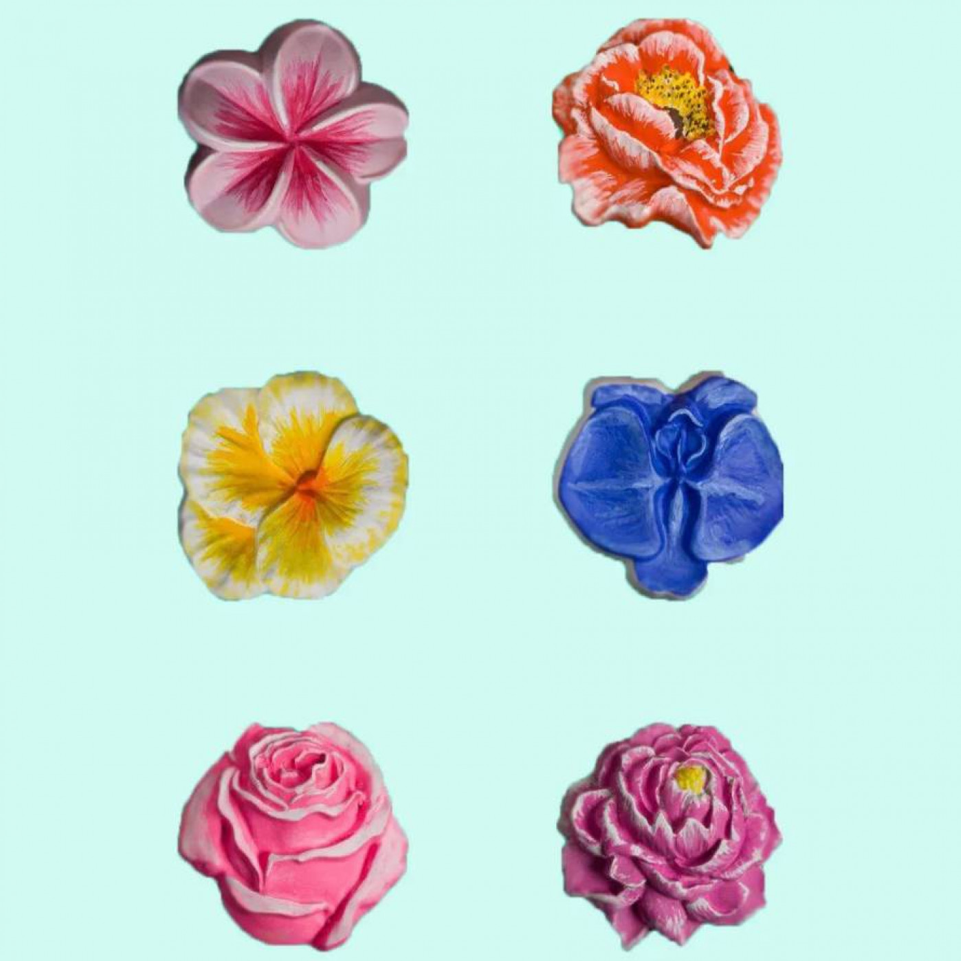 Набор фигурок для раскраски Цветы 6 шт.