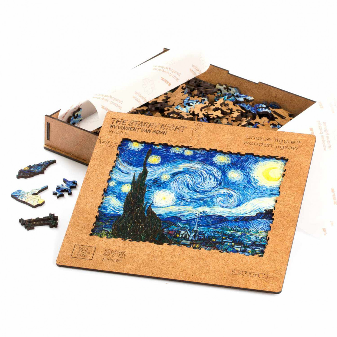 Деревянный пазл Звездная ночь Ван Гог (XL) 38 х 30 см.