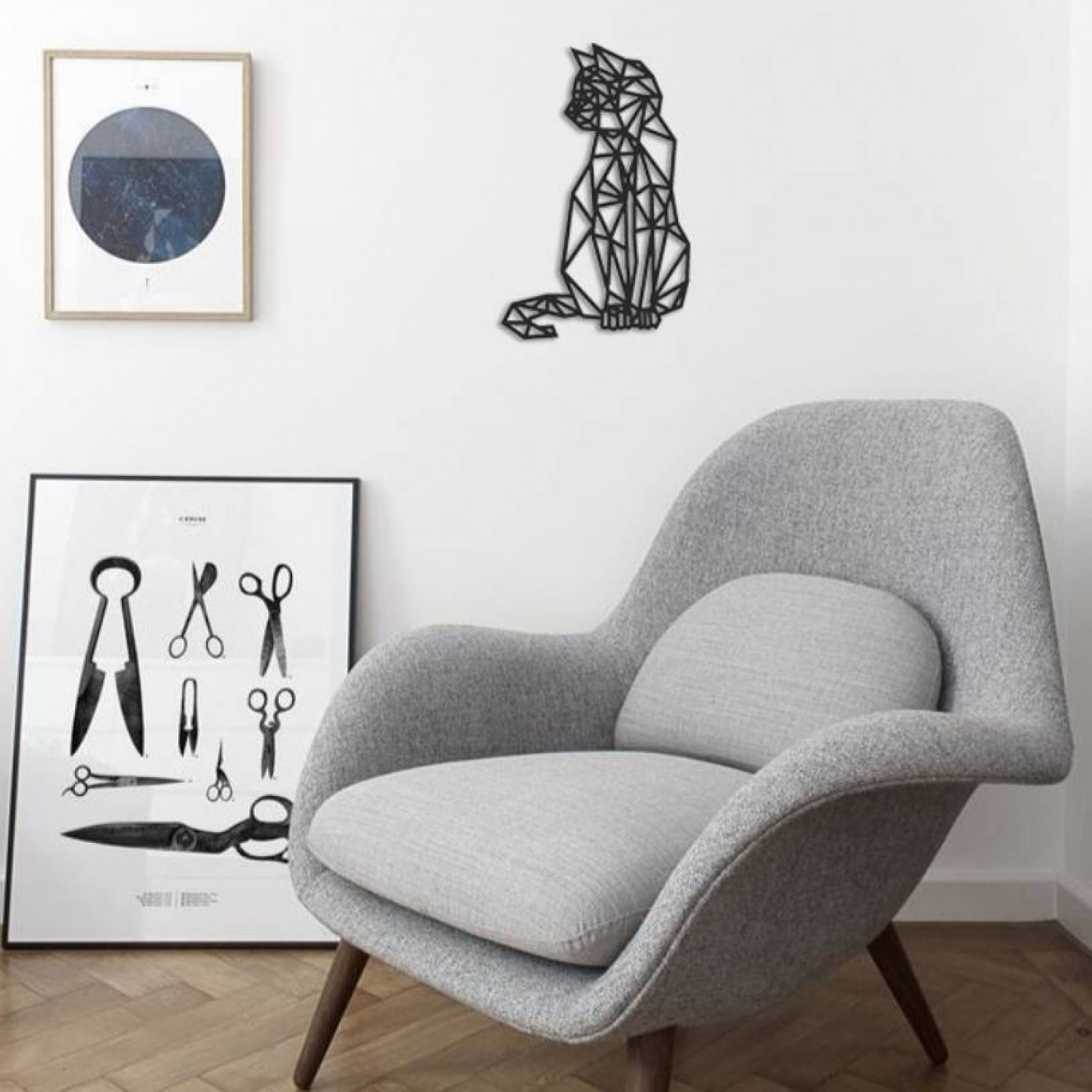 Настенное панно из дерева Кот