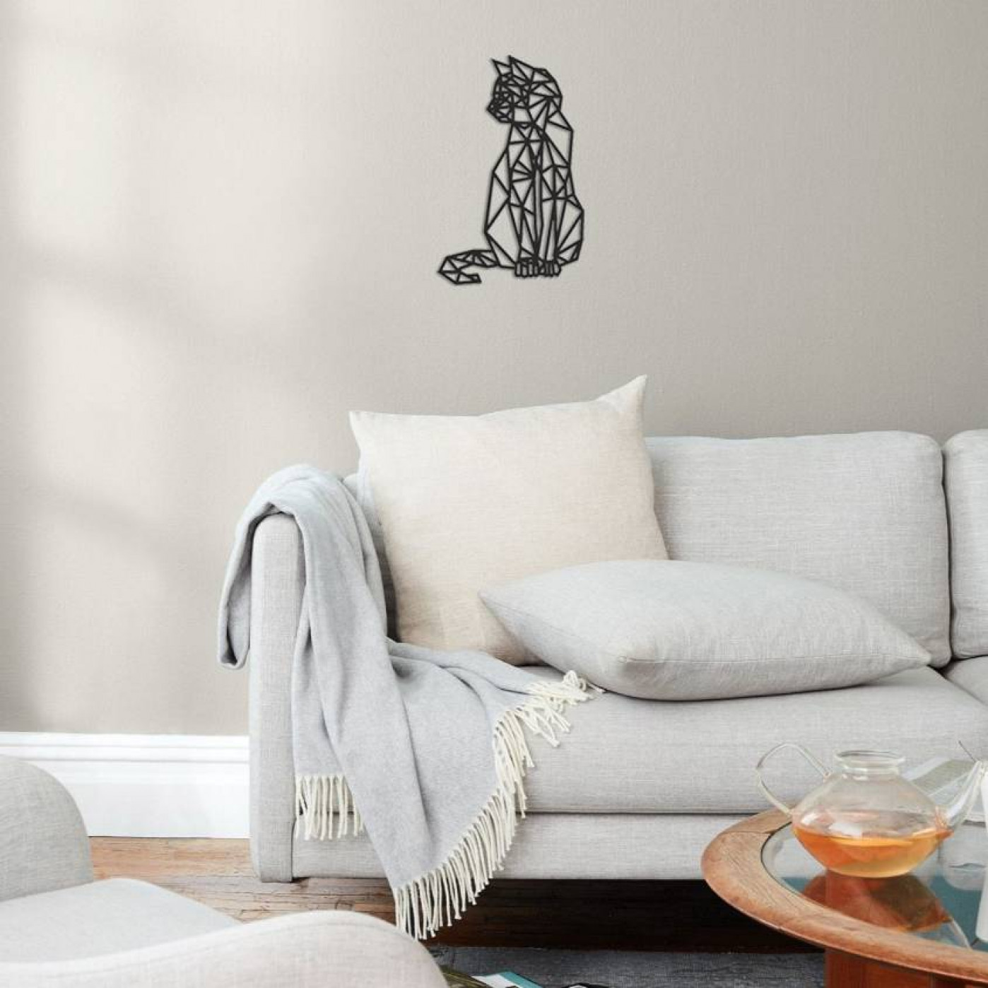 Настенное панно из дерева Кот