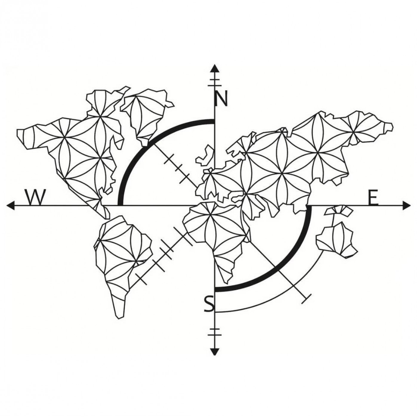 Настенное панно из дерева Карта мира