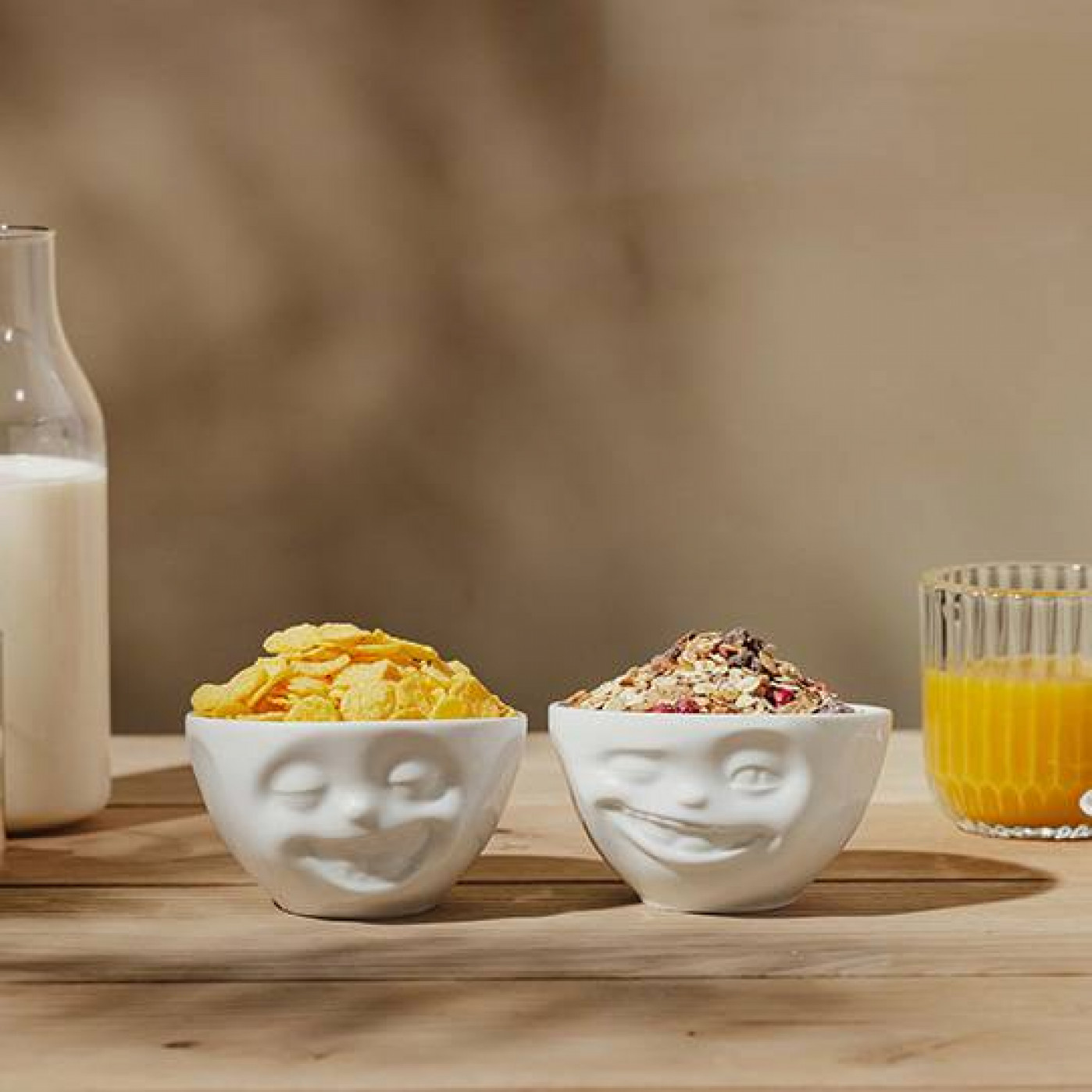 Набор фарфоровых чаш Funny Faces Laughing and Winking 200 мл.