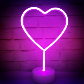 Светильник с неоновым эффектом Сердце