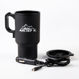 Термокружка с подогревом от прикуривателя Мастер К черный матовый Термокружка с подогревом от прикуривателя Мастер К черный матовый