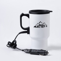 Термокружка с подогревом от прикуривателя Мастер К белый глянец