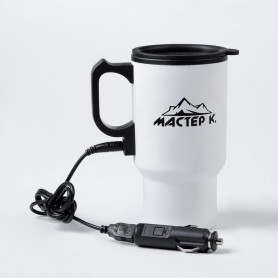 Термокружка с подогревом от прикуривателя Мастер К белый глянец Термокружка с подогревом от прикуривателя Мастер К белый глянец