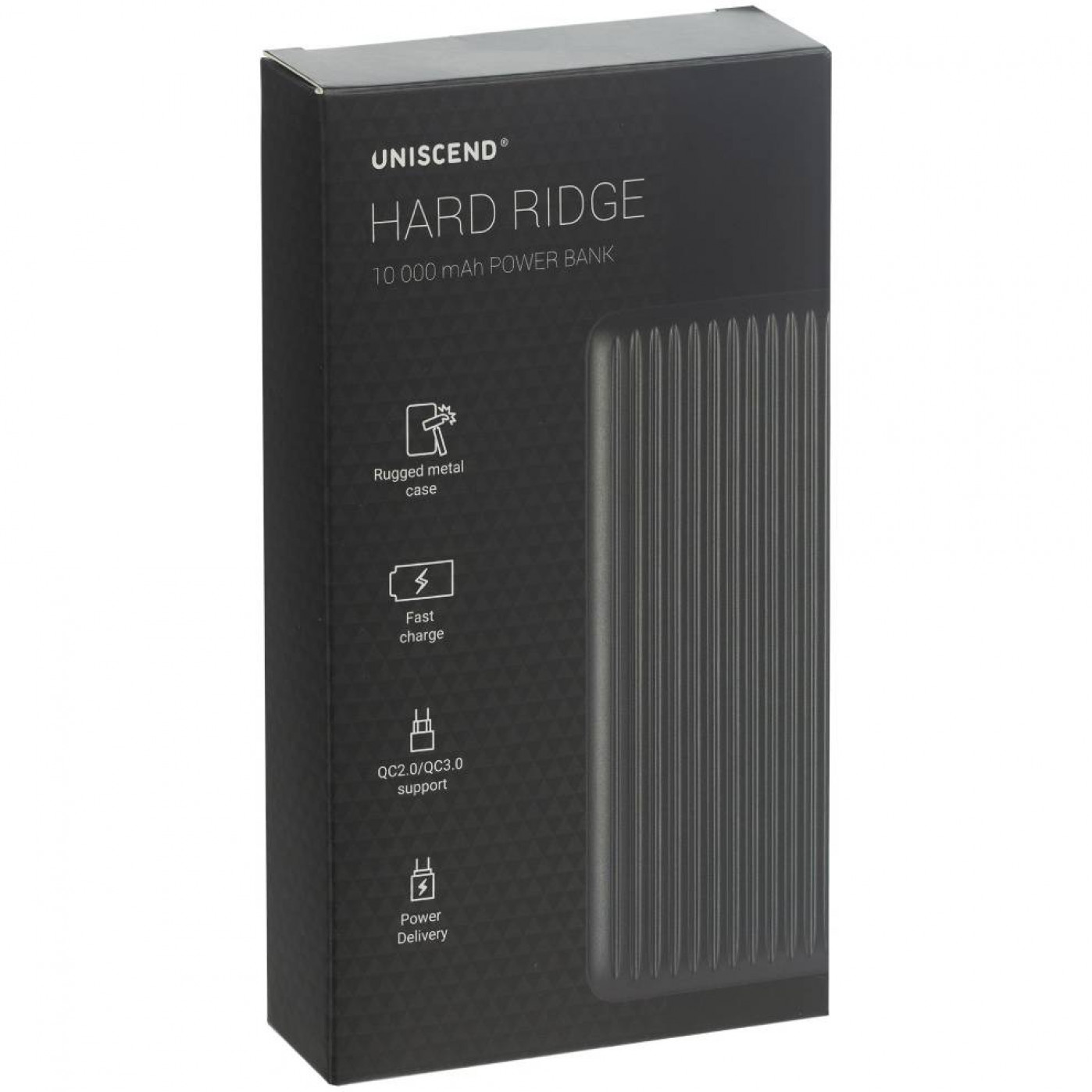 Металлический внешний аккумулятор Hard Ridge 10 000 мАч