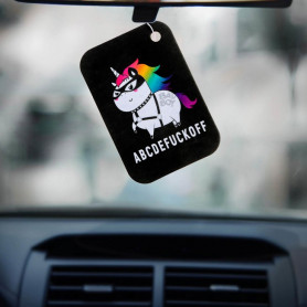 Автомобильный ароматизатор ABCDEFU*KOFF (черный лед)-2