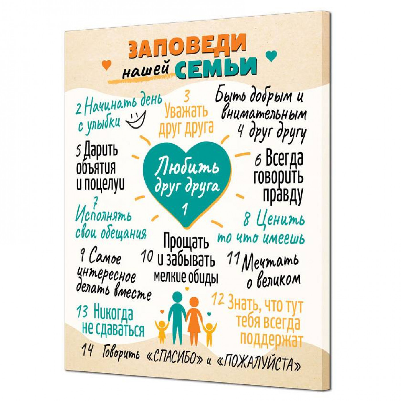 Панно на холсте Правила дома (разные дизайны)