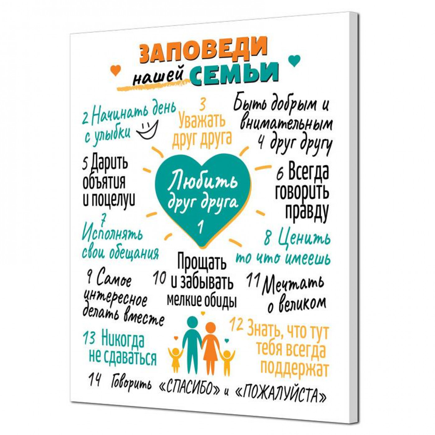 Панно на холсте Правила дома (разные дизайны)