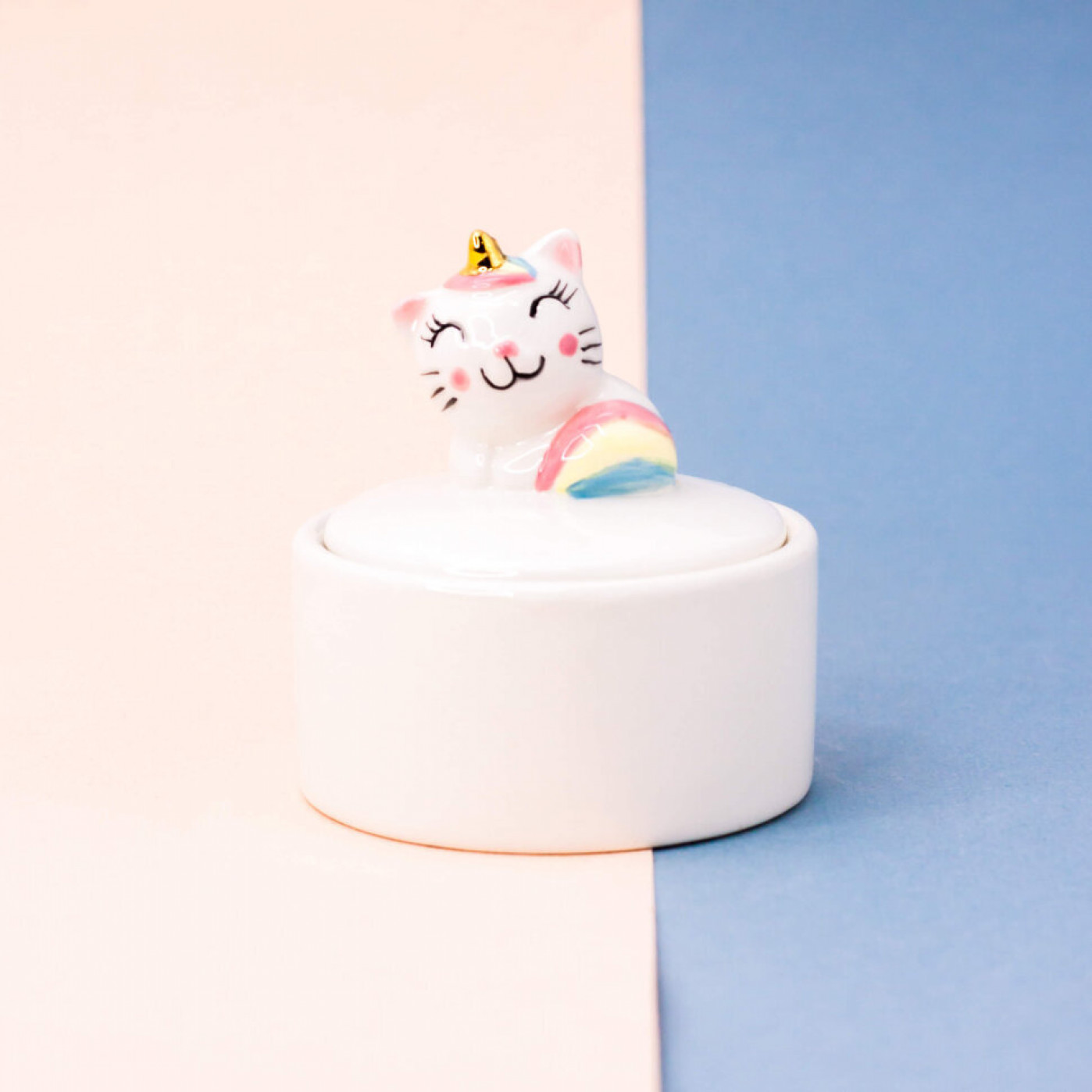 Керамическая шкатулка для украшений I Am Caticorn Керамическая шкатулка для украшений I Am Caticorn