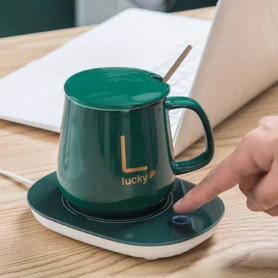Подарочный набор Lucky кружка с подставкой для подогрева (разные цвета)-2