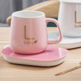 Подарочный набор Lucky кружка с подставкой для подогрева (разные цвета)-2