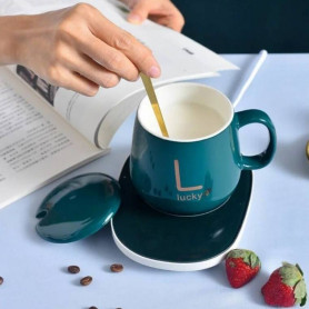 Подарочный набор Lucky кружка с подставкой для подогрева (разные цвета)-2