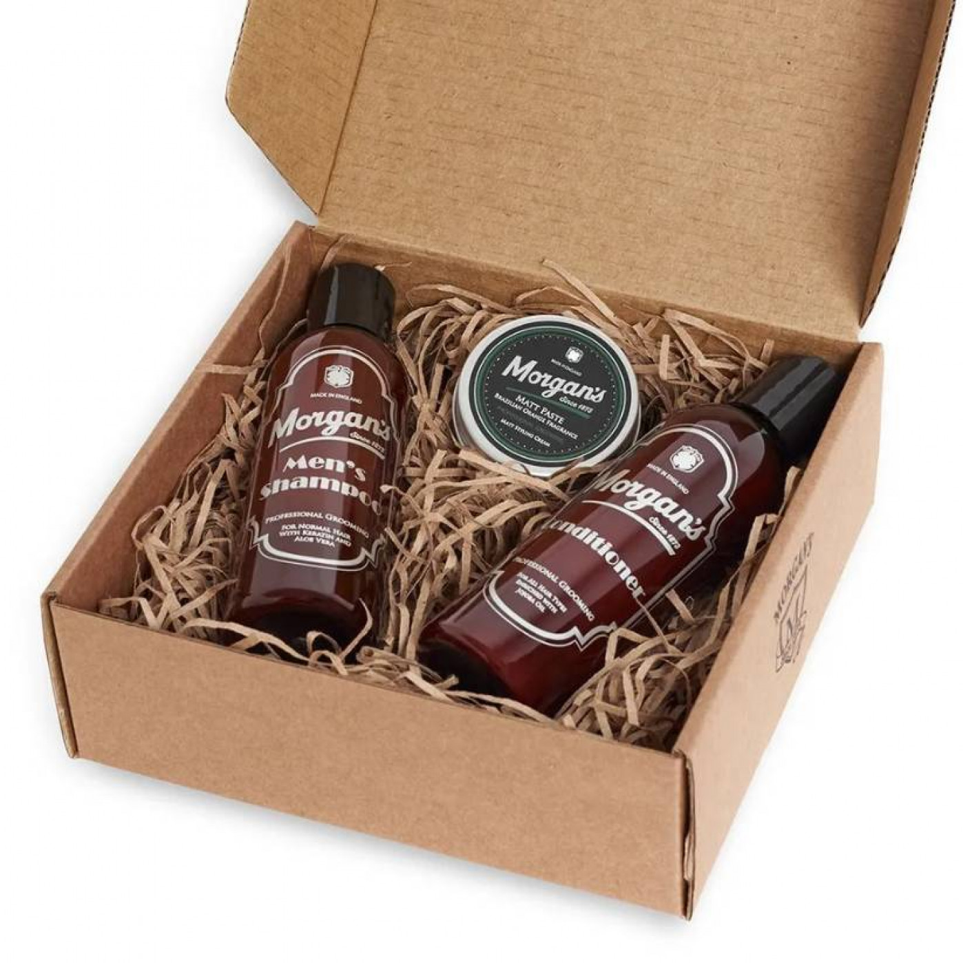 Подарочный набор для ухода за волосами Morgans шампунь, кондиционер, паста для укладки