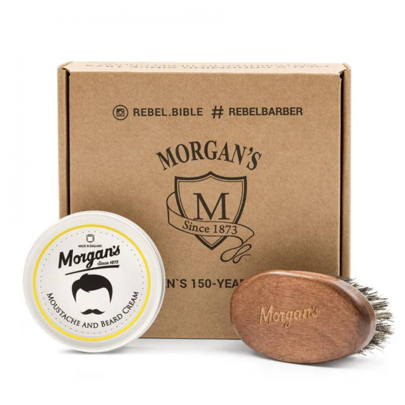 Подарочный набор для ухода за бородой и усами Morgans крем и щетка
