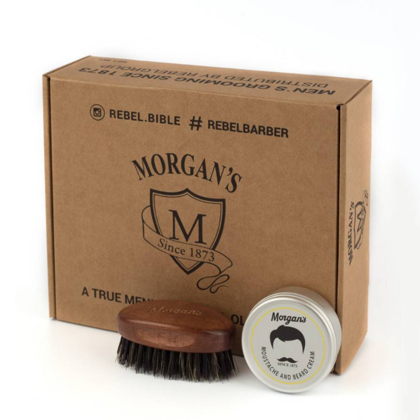Подарочный набор для ухода за бородой и усами Morgans крем и щетка