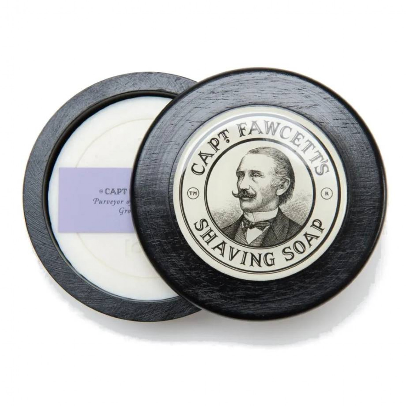 Премиальное мыло для бритья Captain Fawcett деревянная подставка в комплекте