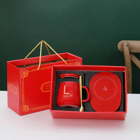 Подарочный набор Lucky кружка с подставкой для подогрева (разные цвета)-2