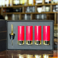 Подарочный набор стопок в виде патронов с дозатором в коробке-2