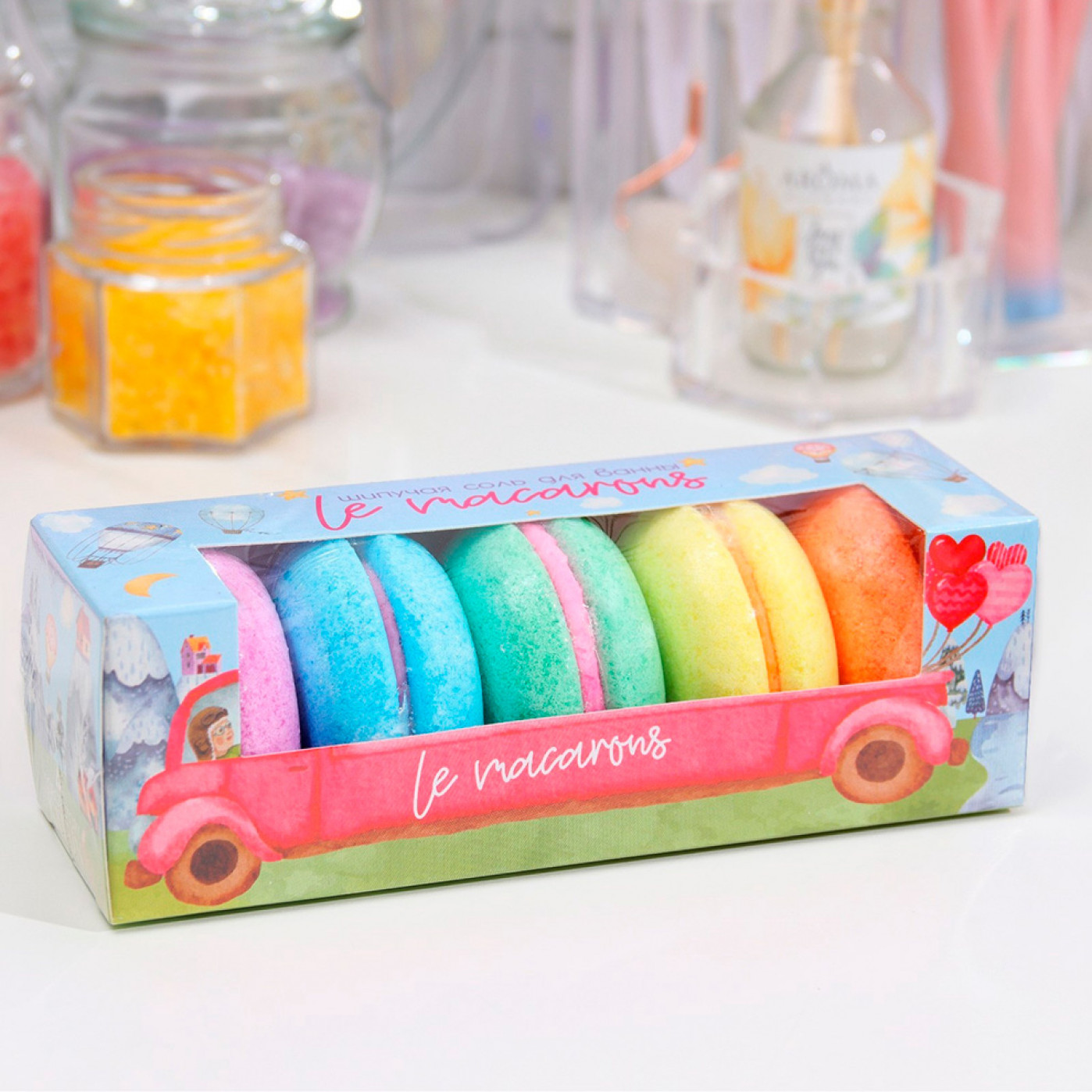 Подарочный набор бомбочек для ванны Le Macarons 5 шт. Подарочный набор бомбочек для ванны Le Macarons 5 шт.
