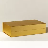 Премиум подарочная коробка на магните Золото-металлик 