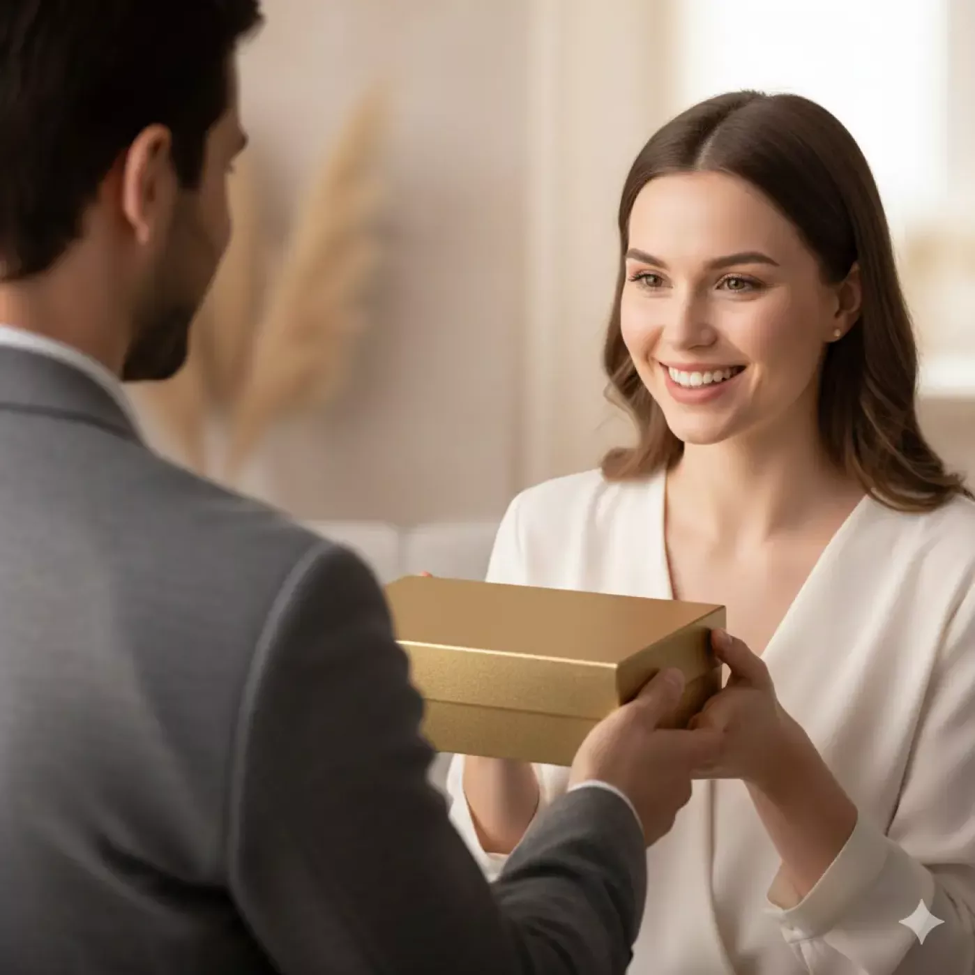 Премиум подарочная коробка на магните цвета Золото металлик 