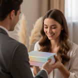 Подарочная коробка премиум уровня с магнитным замком цвета серебряный металлик