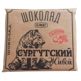 Крафтовый живой шоколад на меду с клюквой