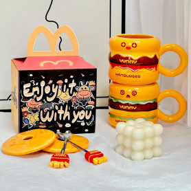 Кружка с крышкой и ложкой Гамбургер-2 Кружка с крышкой и ложкой Гамбургер-2