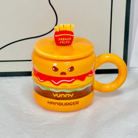 Кружка с крышкой и ложкой Бургер Кружка с крышкой и ложкой Бургер