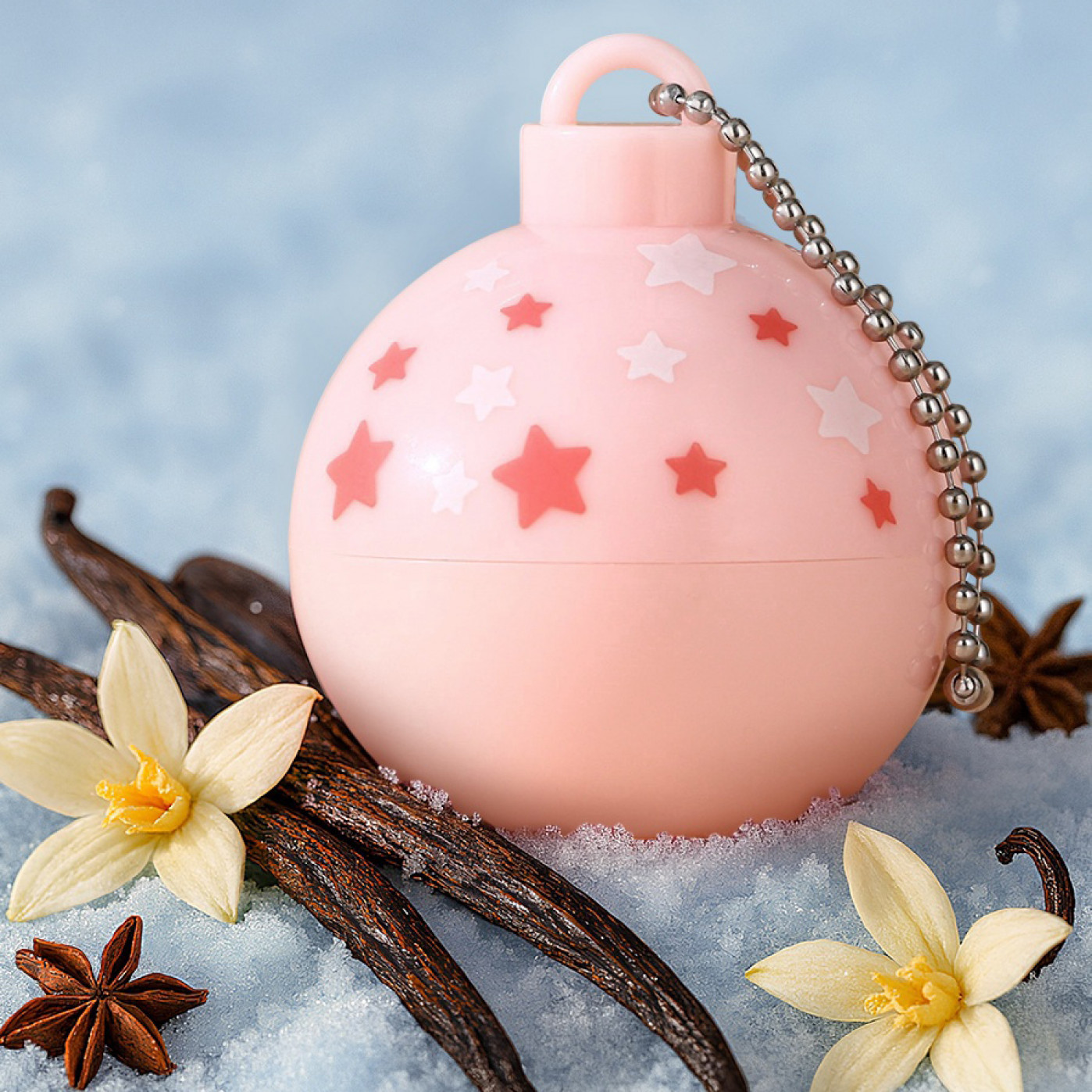 Новогодний бальзам для губ Снежинки с ароматом ванили