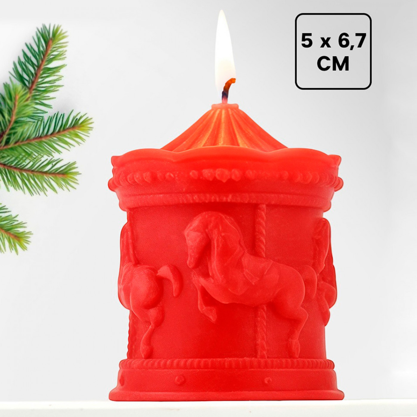 Свеча интерьерная Новогодняя крусель