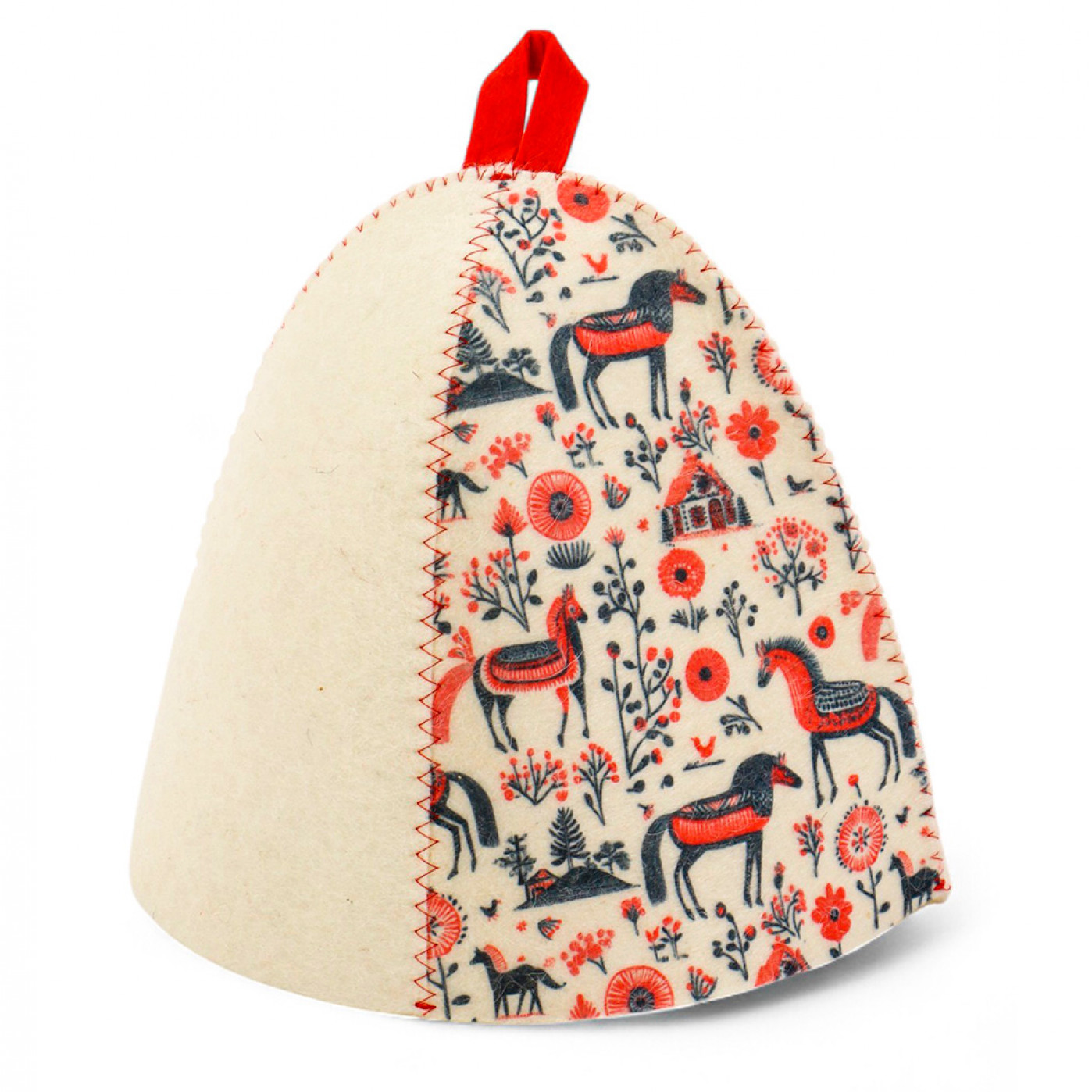 Шапка для бани и сауны Мезенские кони