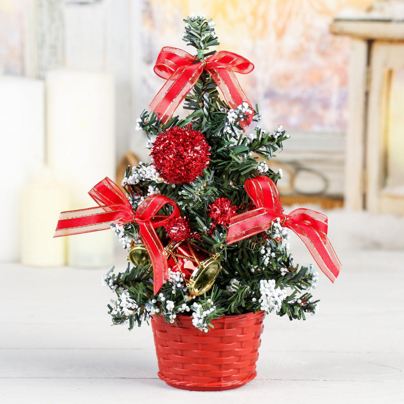 Новогодняя настольная елочка Волшебный снег (искусственная) Новогодняя настольная елочка Волшебный снег (искусственная)